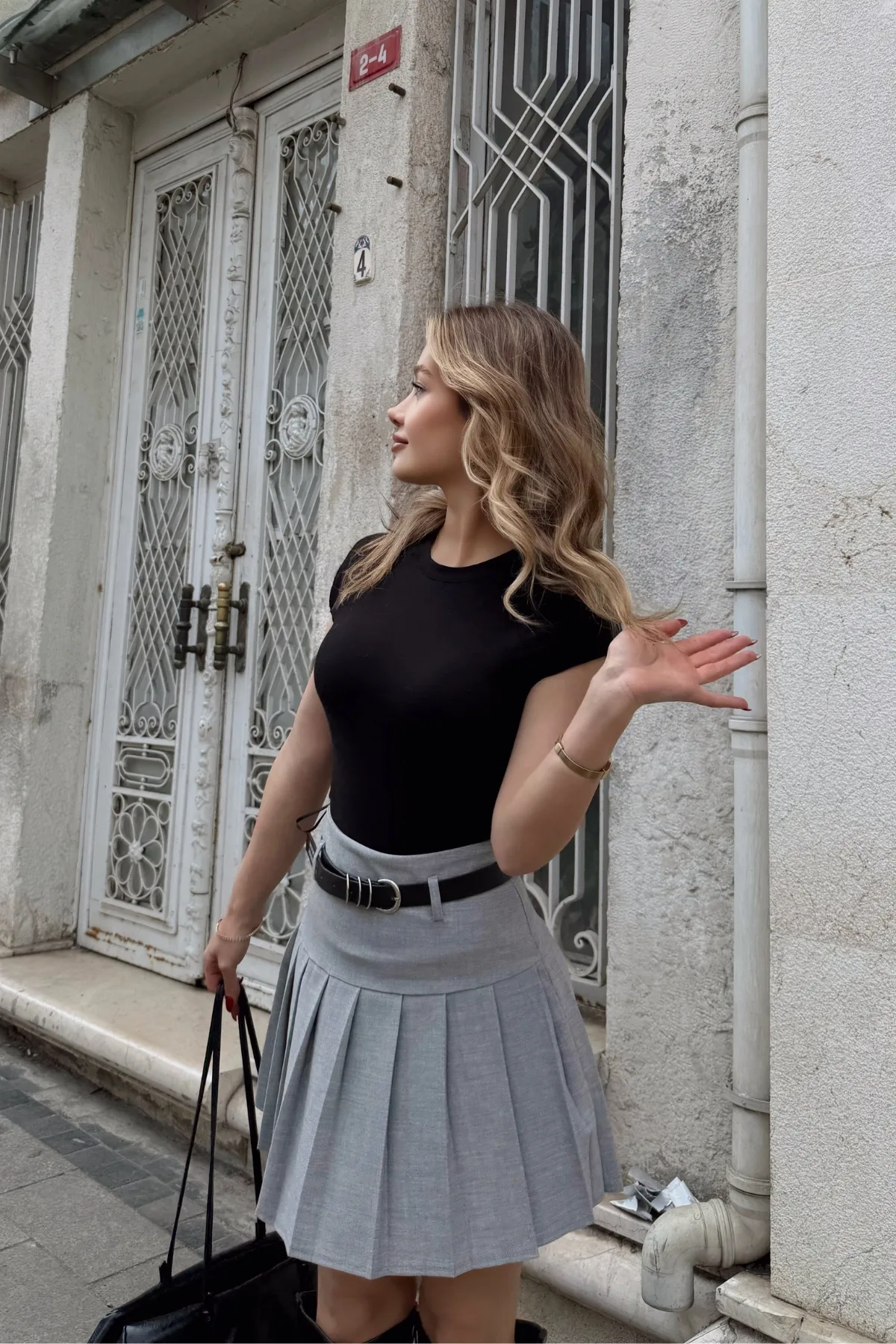 4283 Modal Reglan Kol Crop T Shirt