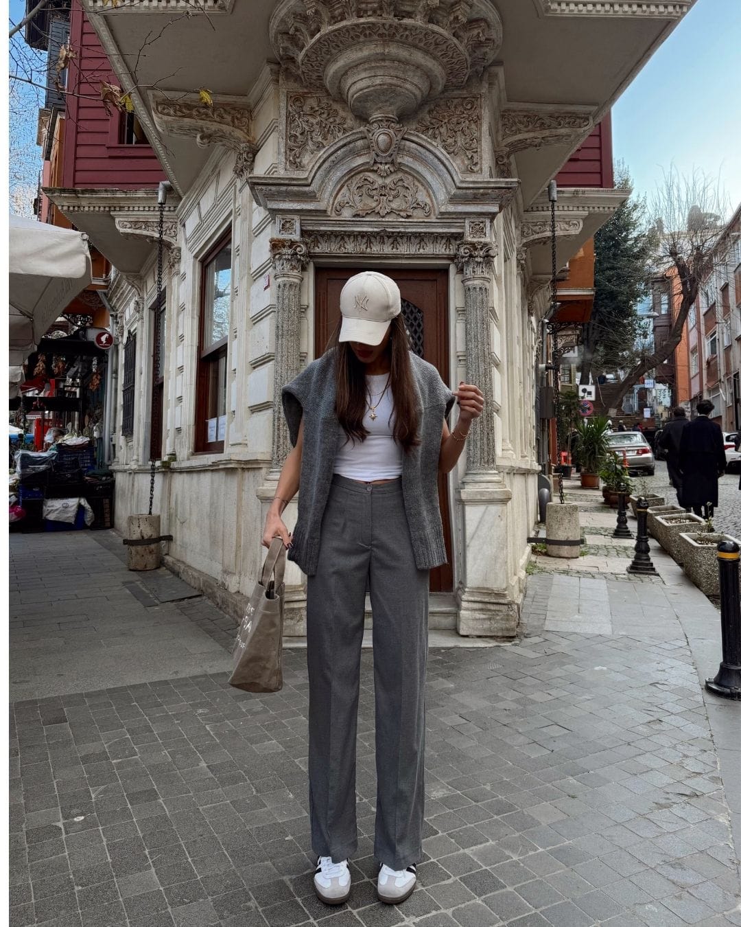 D-0325 Pol Önü Pensli Palazo Pantolon