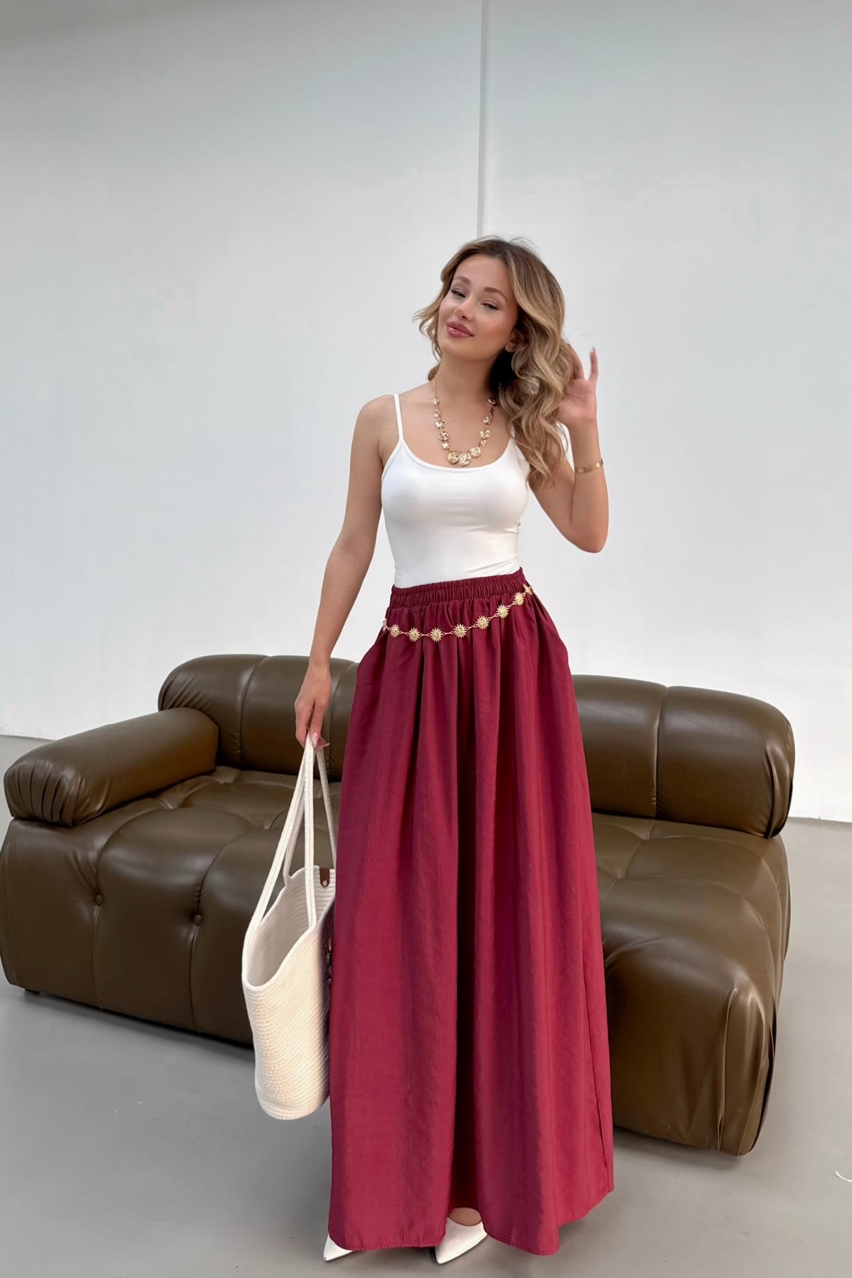 D-0439 Beli Lastikli Cepli Miranda Etek