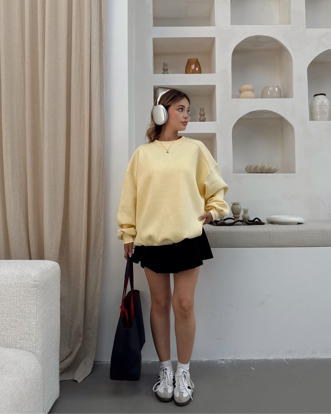 3408 Parçalı 3 İplik Basic Sweatshirt