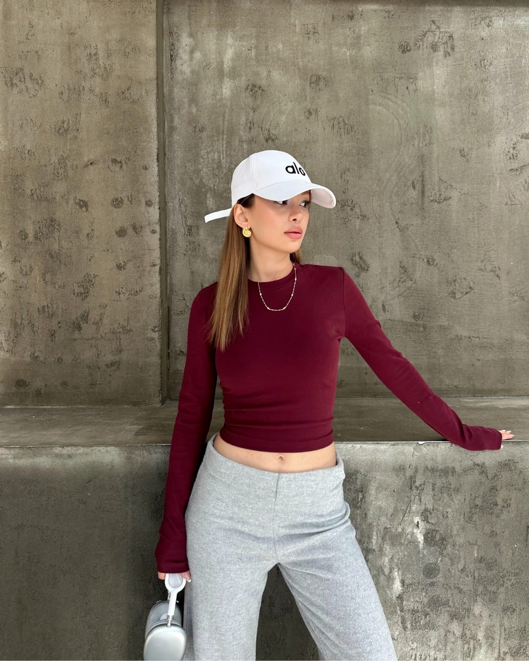 3711 0 Yaka Basic Likralı Ribana Crop Uzun Kol