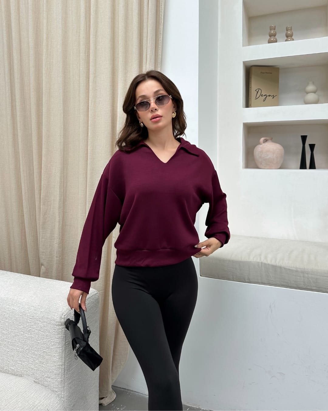 4472 Soft Touch Yakalı Sweatshirt